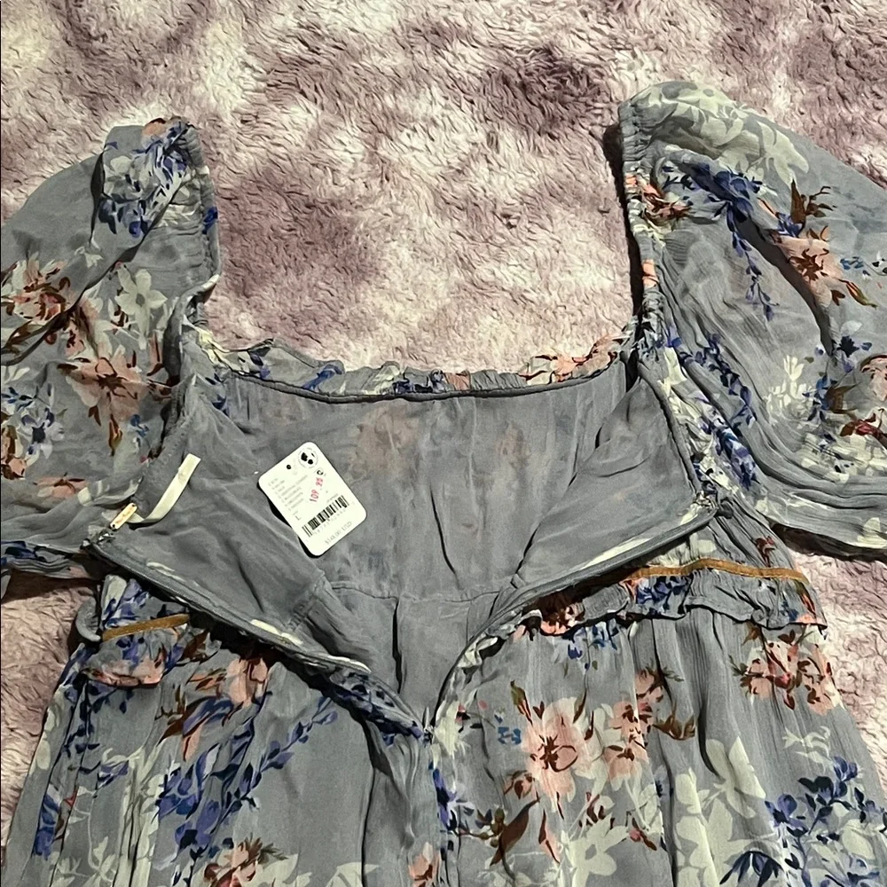 Free People Marney Mini Dress in Blue Combo - Picture 12 of 16